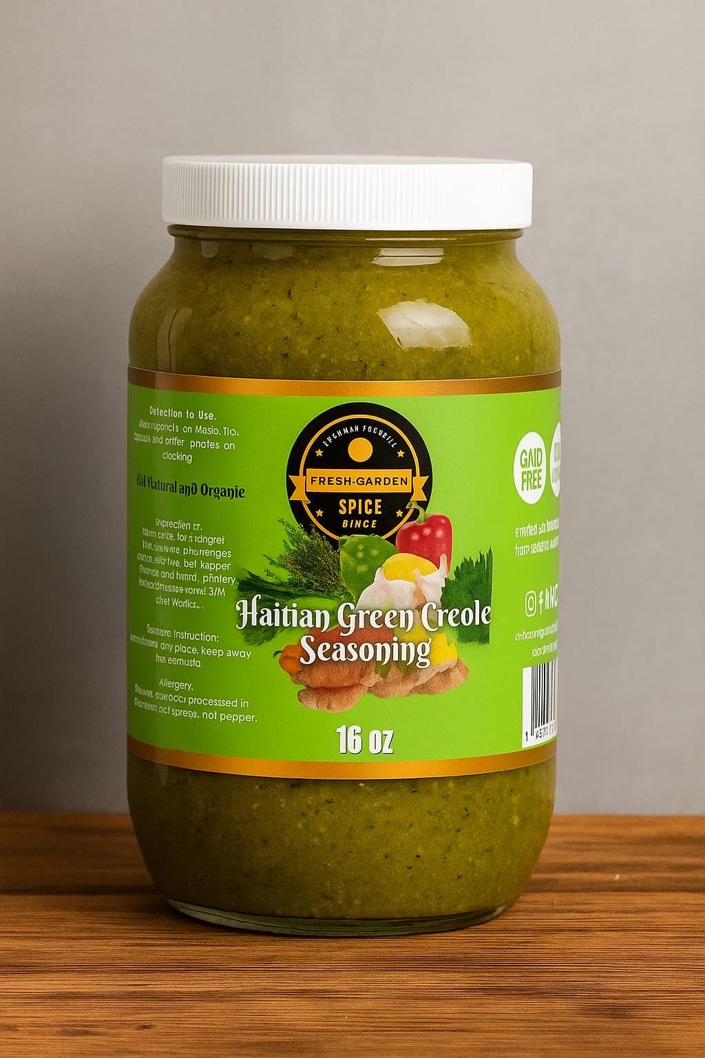 Organic Green Creole Seasoning: Haitian Epis, 16 oz